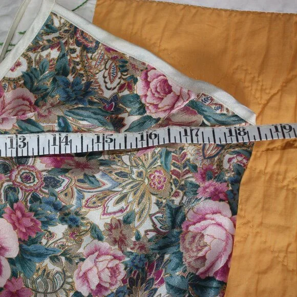 La SENZA dress y2k vintage nighty Cream Blue and Pink Floral Chemise - Picture 4 of 5